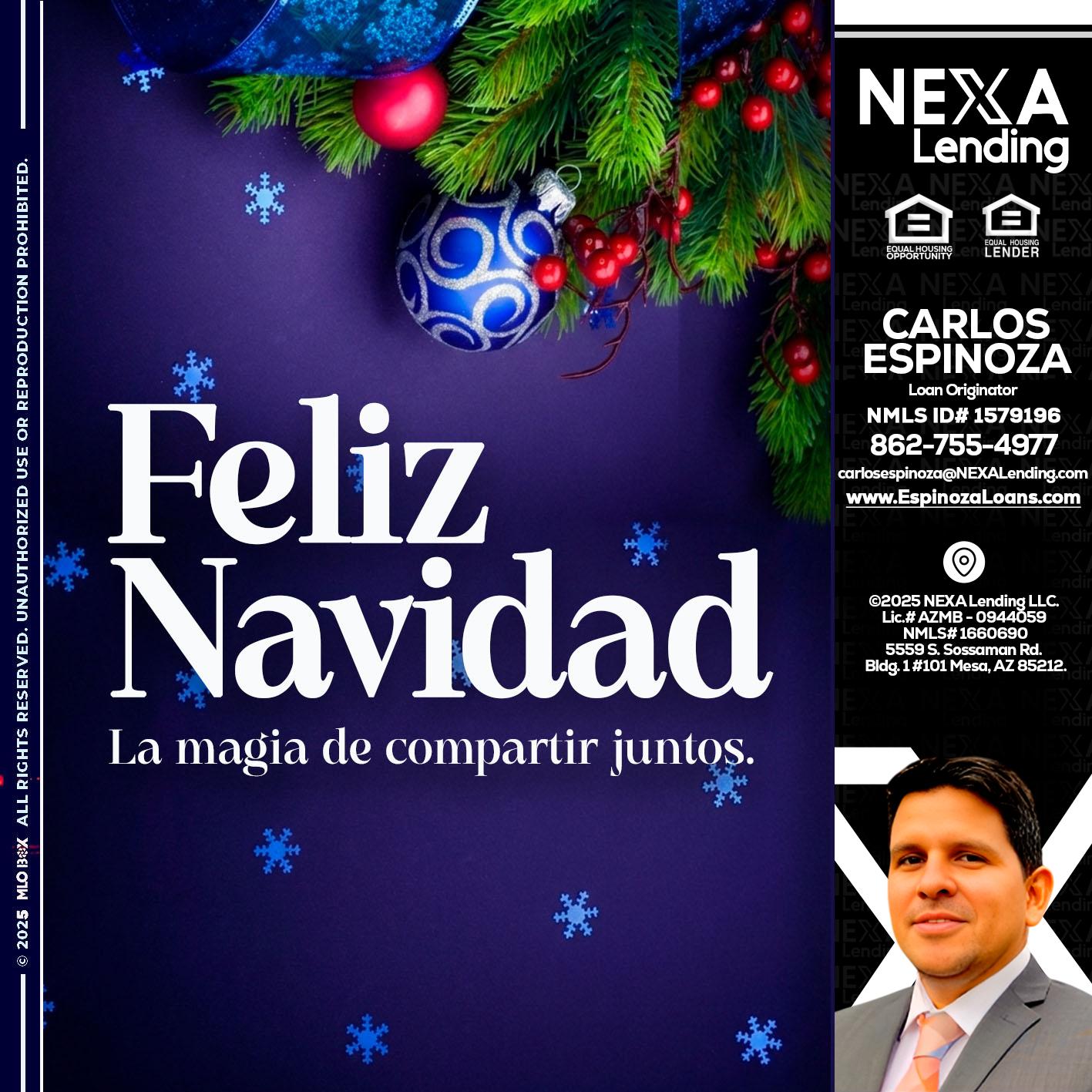 FELIZ NAVIDAD - Carlos Espinoza -Mortgage Loan Originator