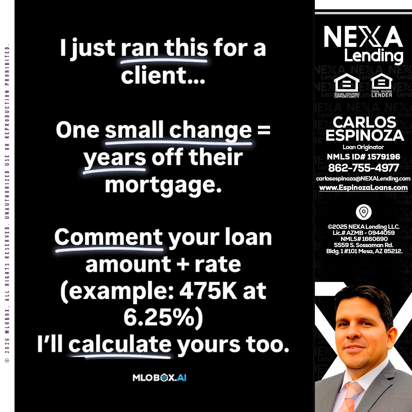 I JUST RAN - Carlos Espinoza -Mortgage Loan Originator