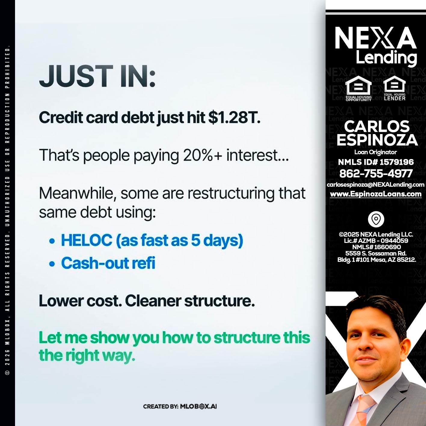 JUST IN - Carlos Espinoza -Mortgage Loan Originator