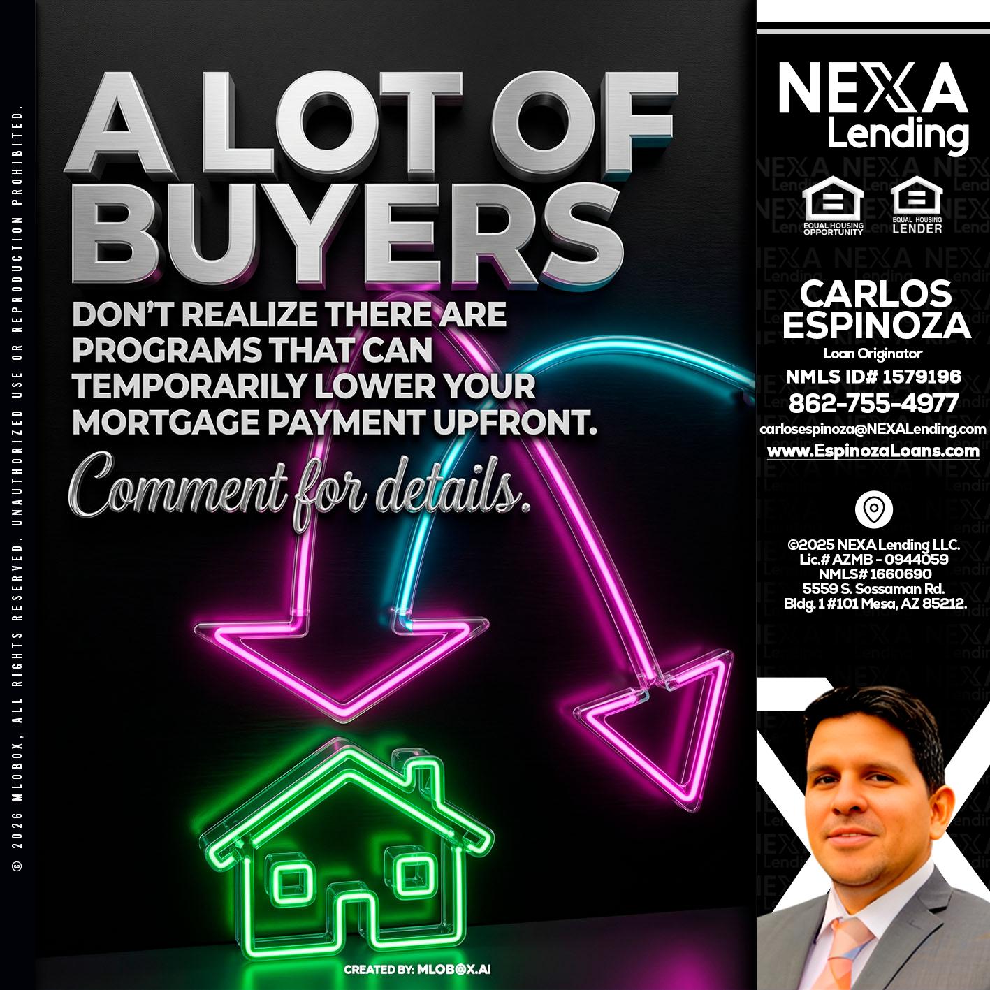 A LOT OF BUYERS - Carlos Espinoza -Mortgage Loan Originator