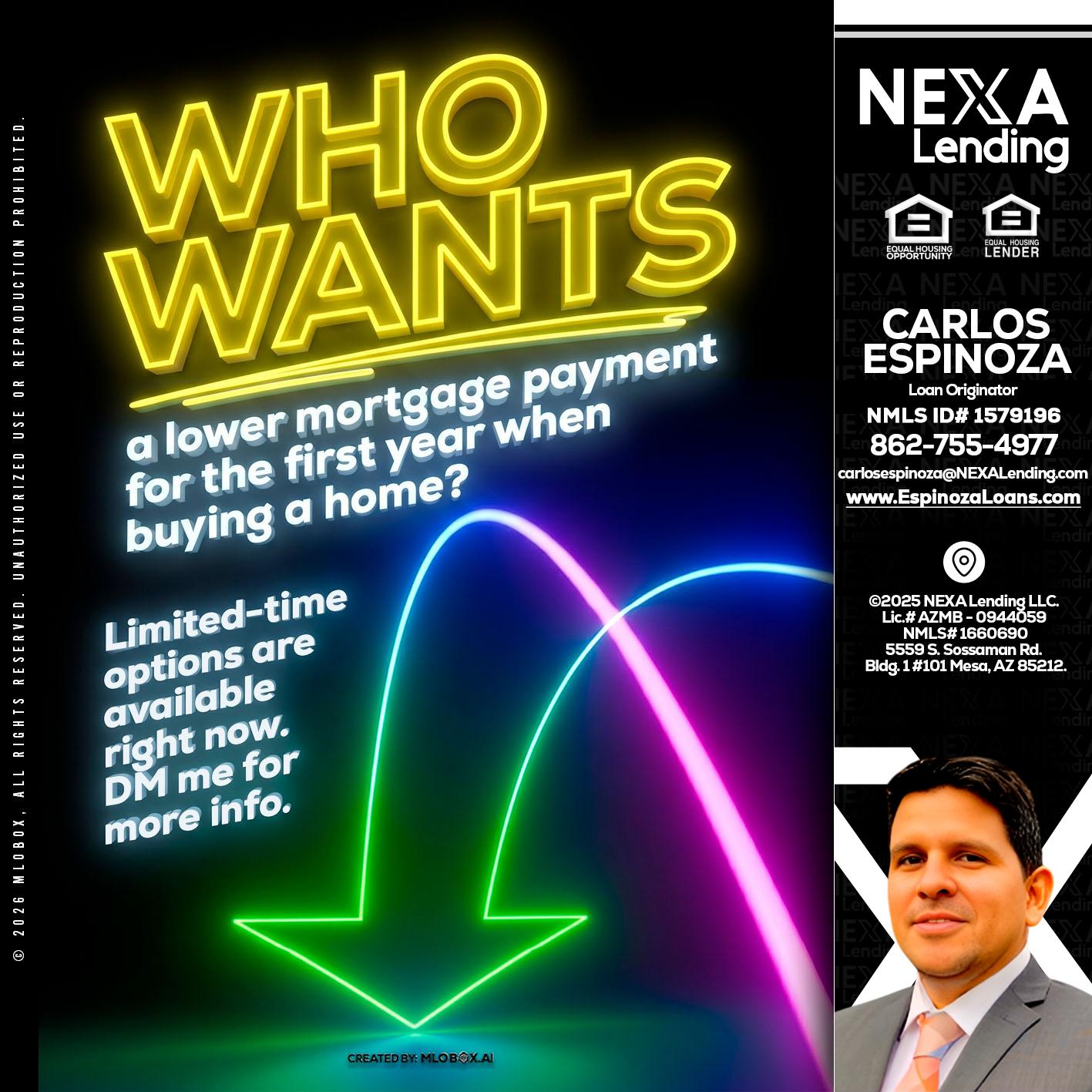 WHO WANTS - Carlos Espinoza -Mortgage Loan Originator