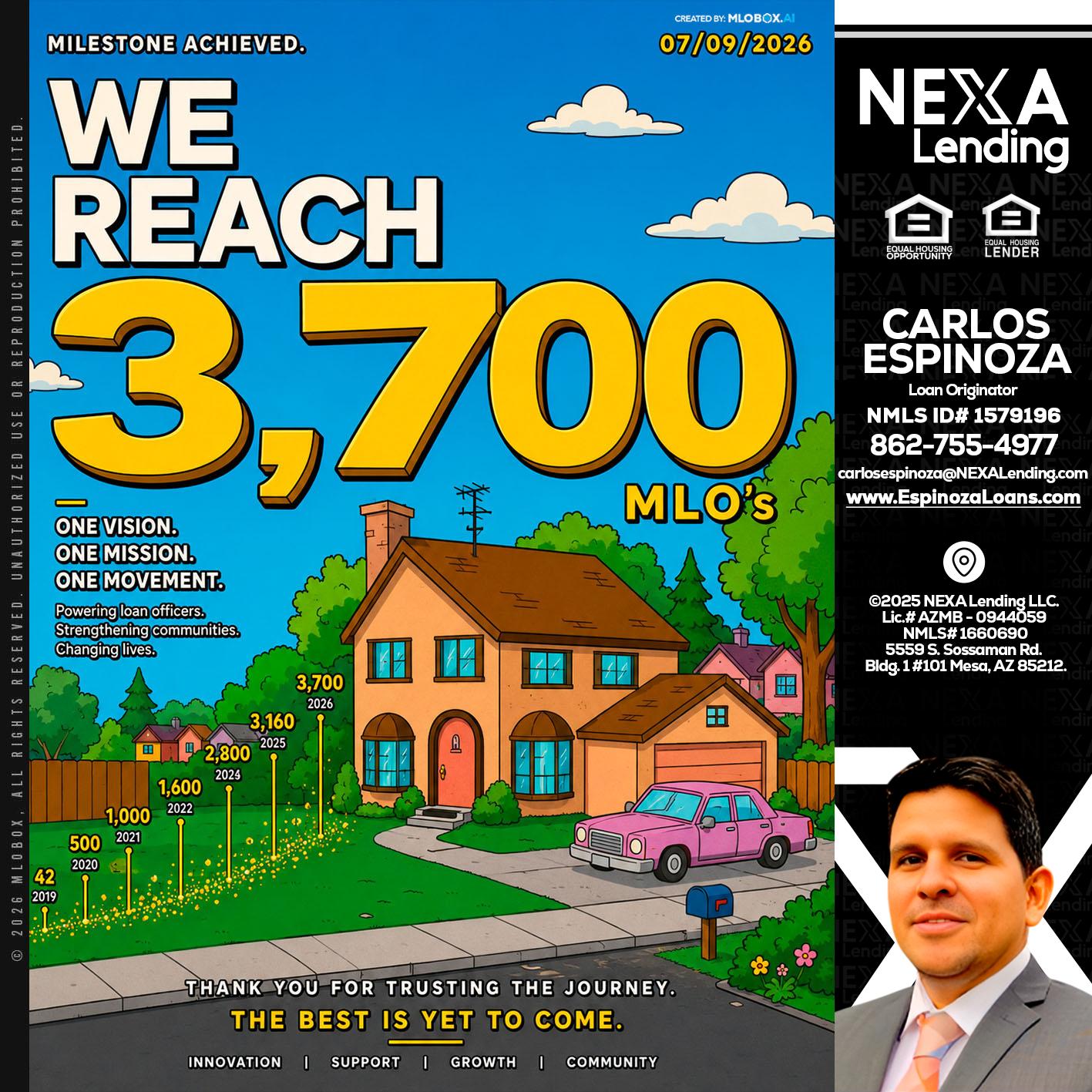 3,700 MLO's - Carlos Espinoza -Mortgage Loan Originator