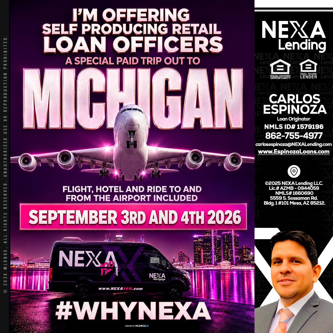 MICHIGAN TRIP - Carlos Espinoza -Mortgage Loan Originator