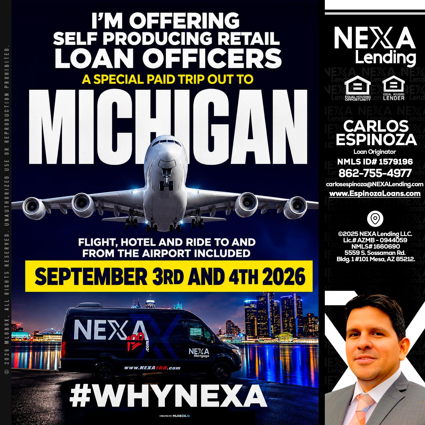 MICHIGAN - Carlos Espinoza -Mortgage Loan Originator