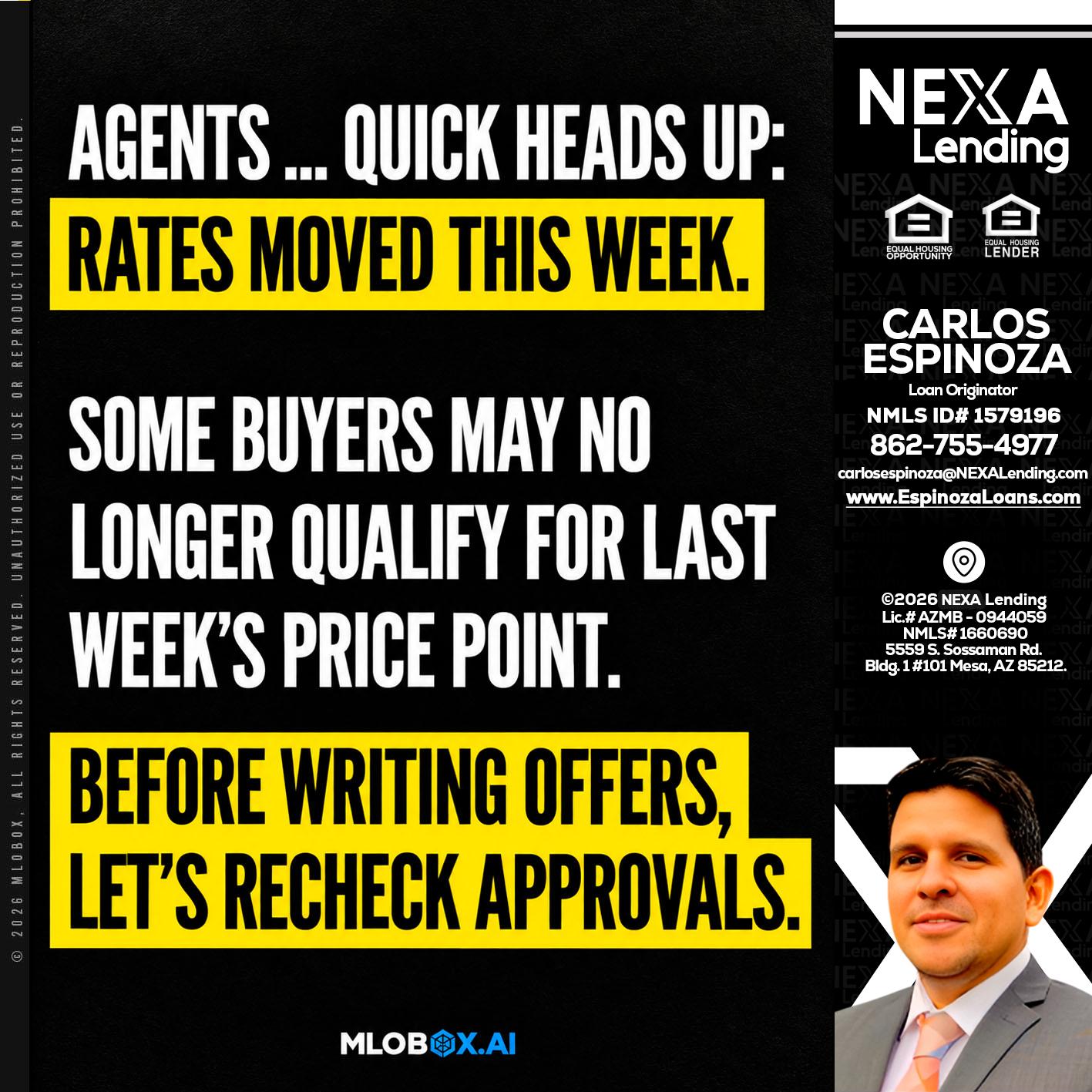 AGENTS QUICK - Carlos Espinoza -Mortgage Loan Originator