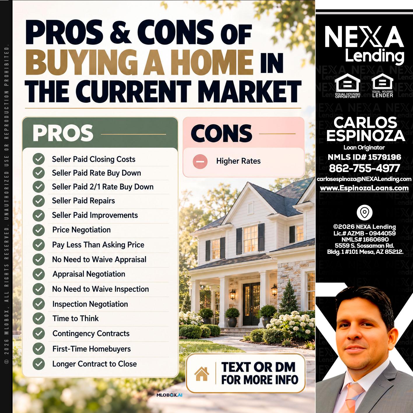 pros and cons - Carlos Espinoza -Mortgage Loan Originator
