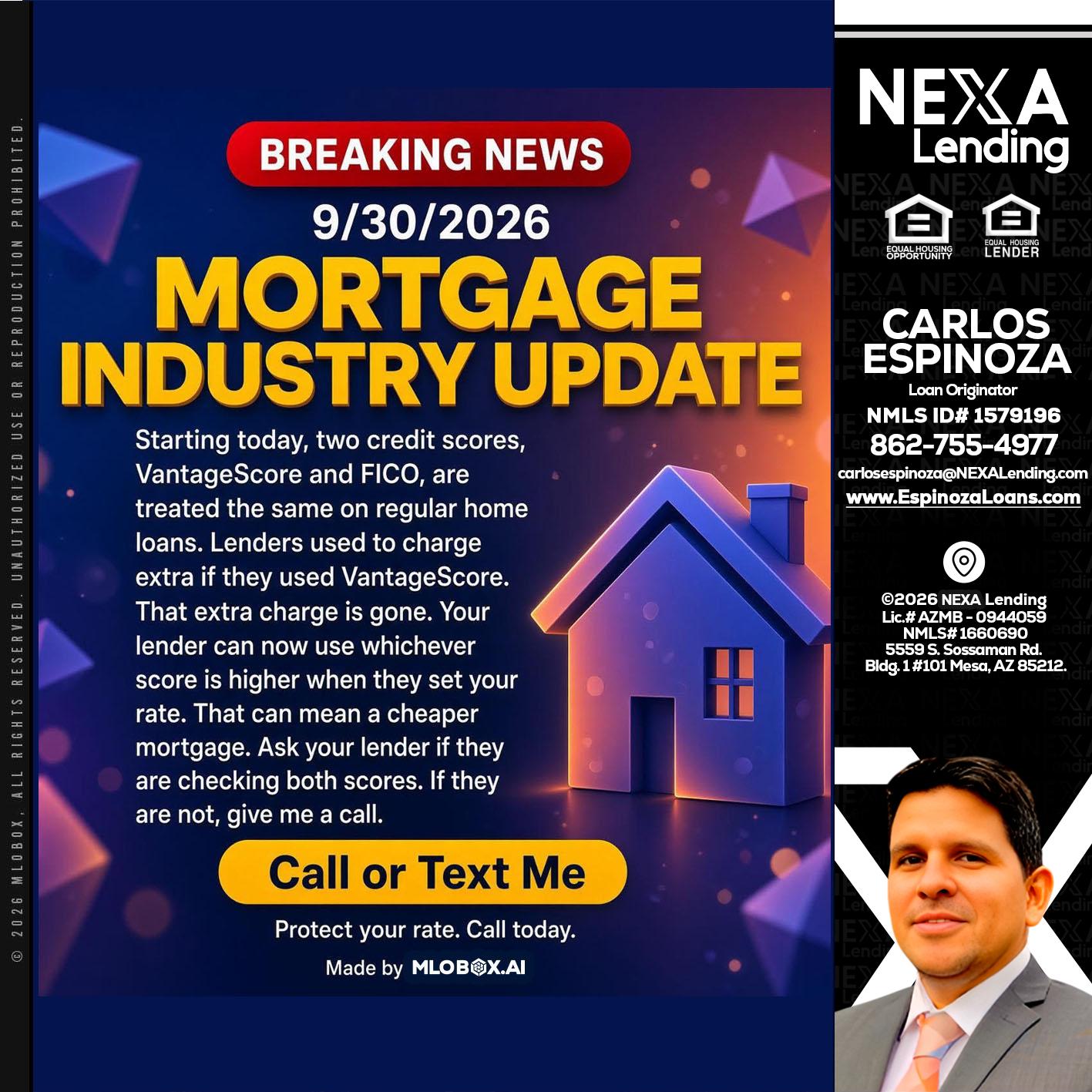 BREAKING NEWS - Carlos Espinoza -Mortgage Loan Originator