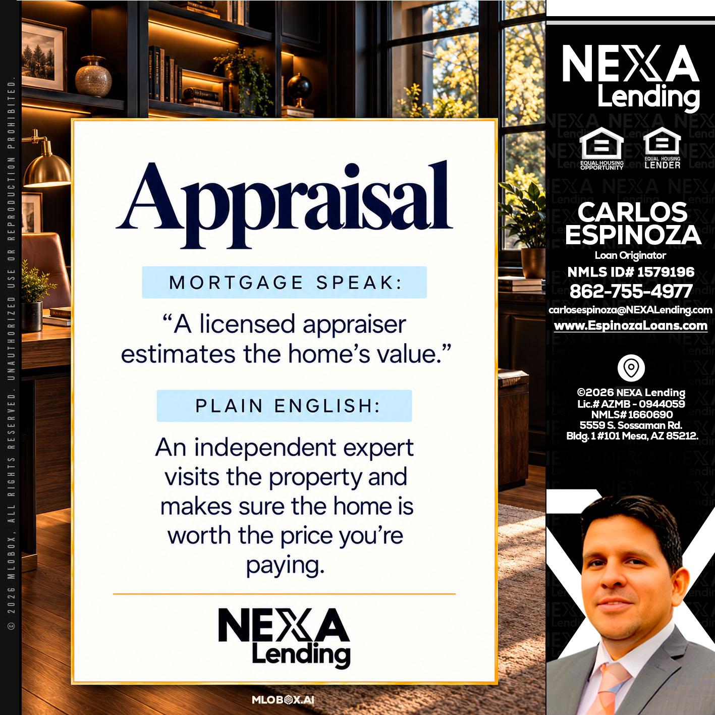 appraisal - Carlos Espinoza -Mortgage Loan Originator