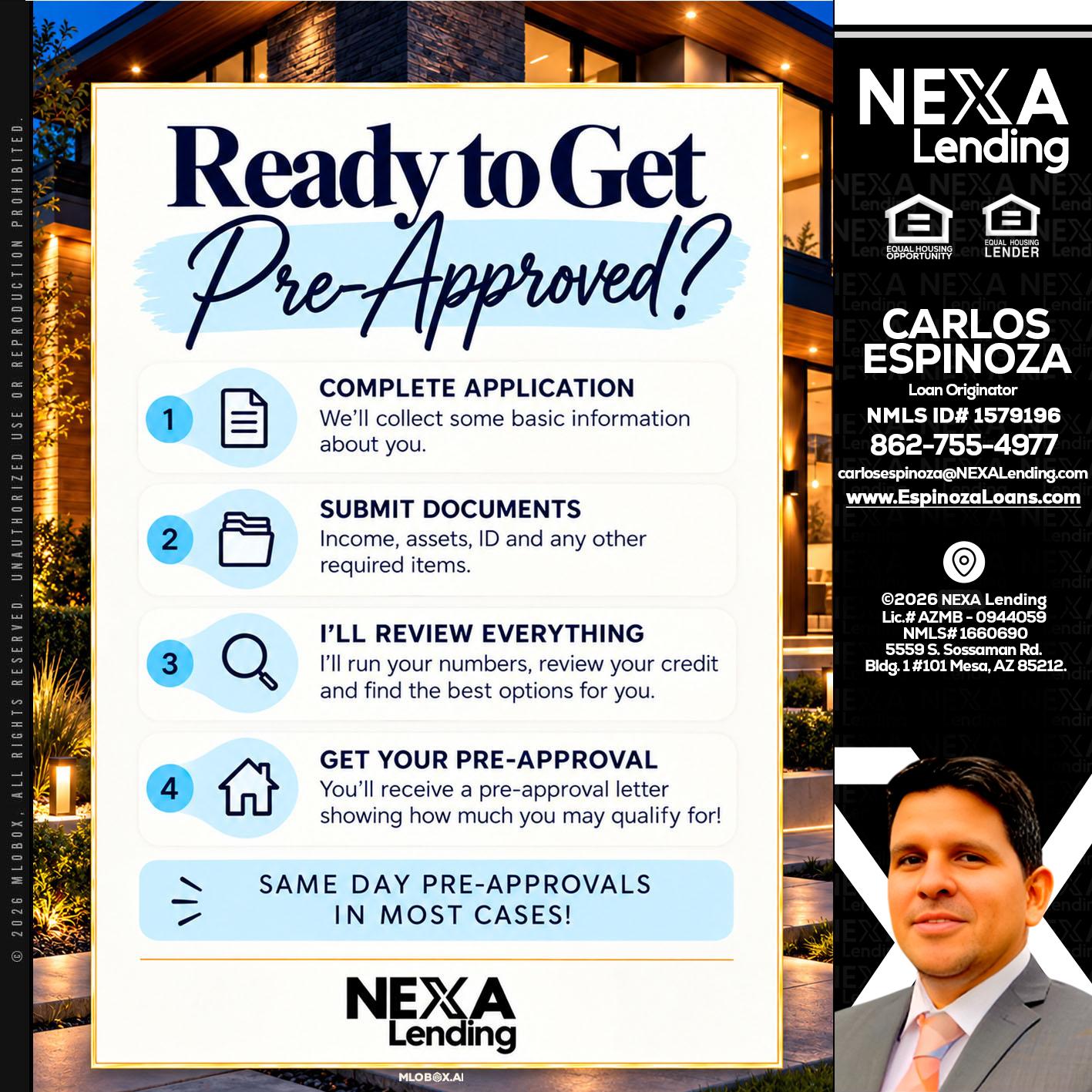 ready to get - Carlos Espinoza -Mortgage Loan Originator